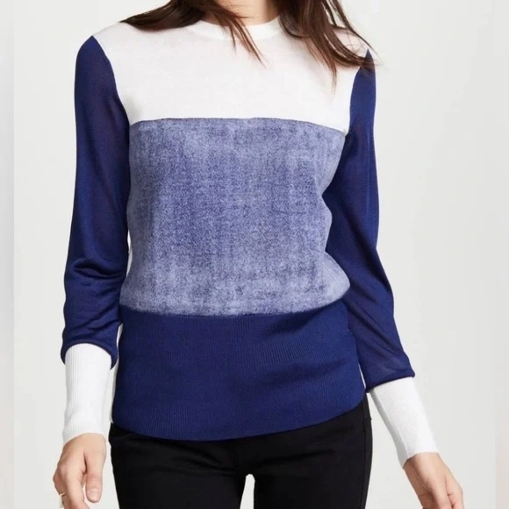 Rag & bone Navy and White Crew Neck Sweater Merino Blend XS NWOT